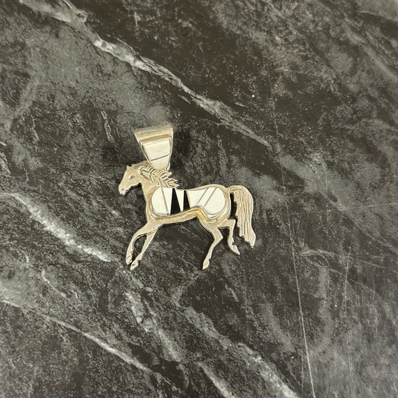 Navajo Calvin Begay Sterling Silver Horse Pendant - Picture 1 of 3